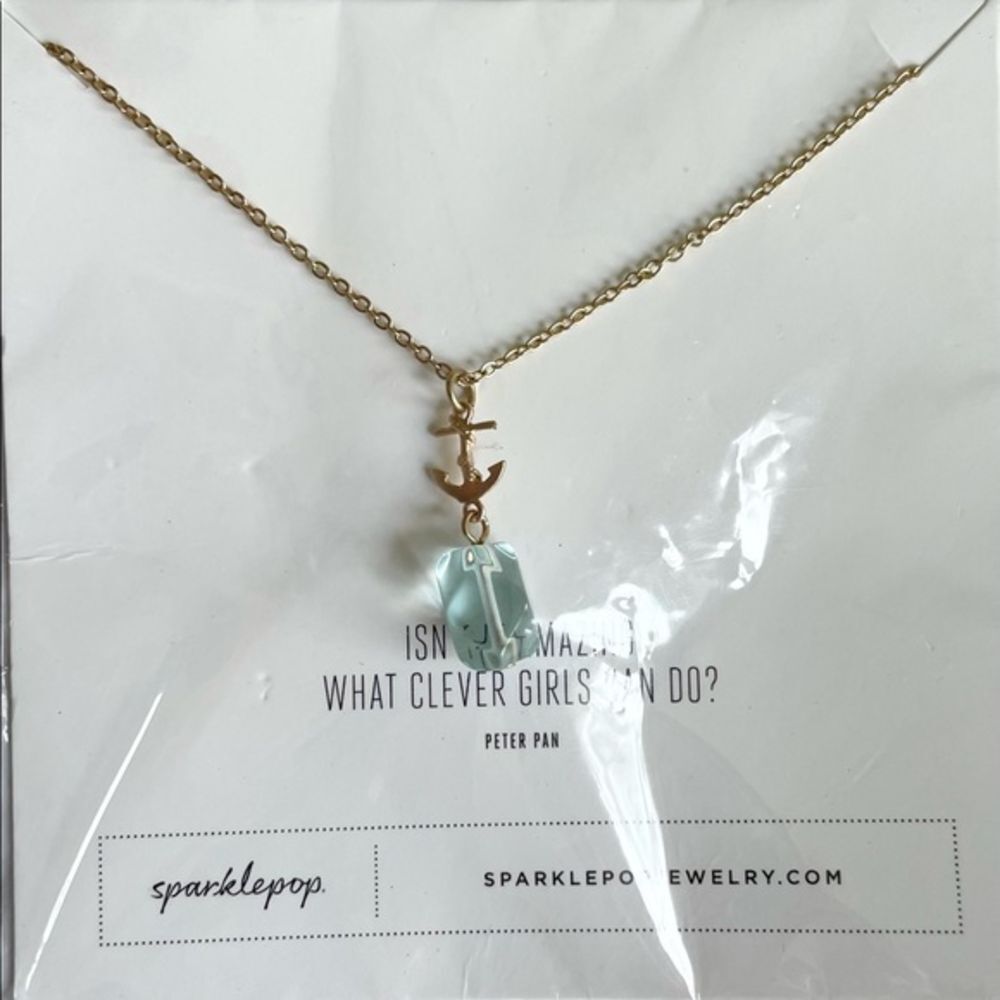 Sparklepop Gold Anchor Necklace‎